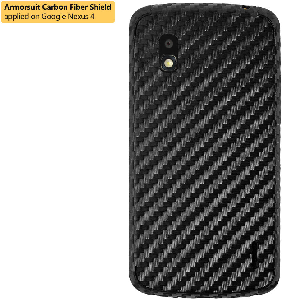 LG Nexus 4 Screen Protector + Black Carbon Fiber Film Protector