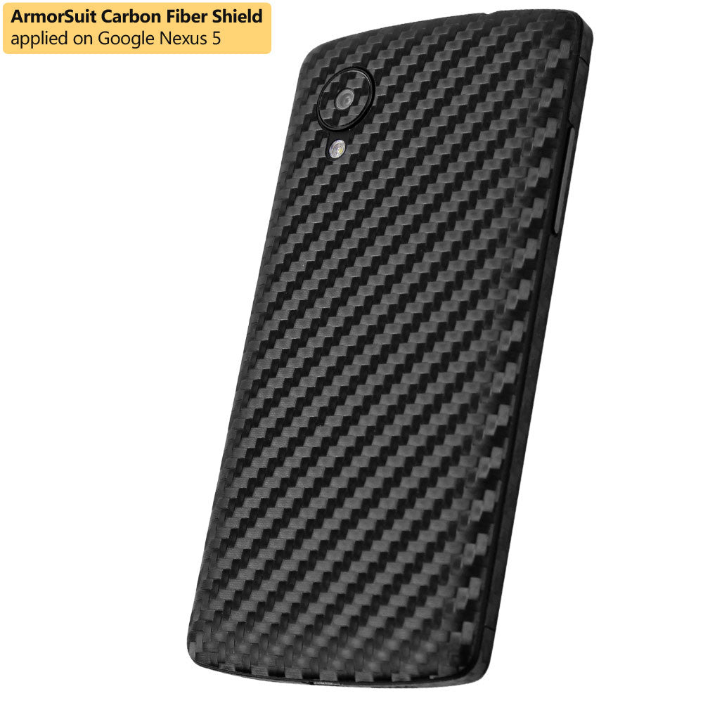 LG Nexus 5 Screen Protector + Black Carbon Fiber Film Protector
