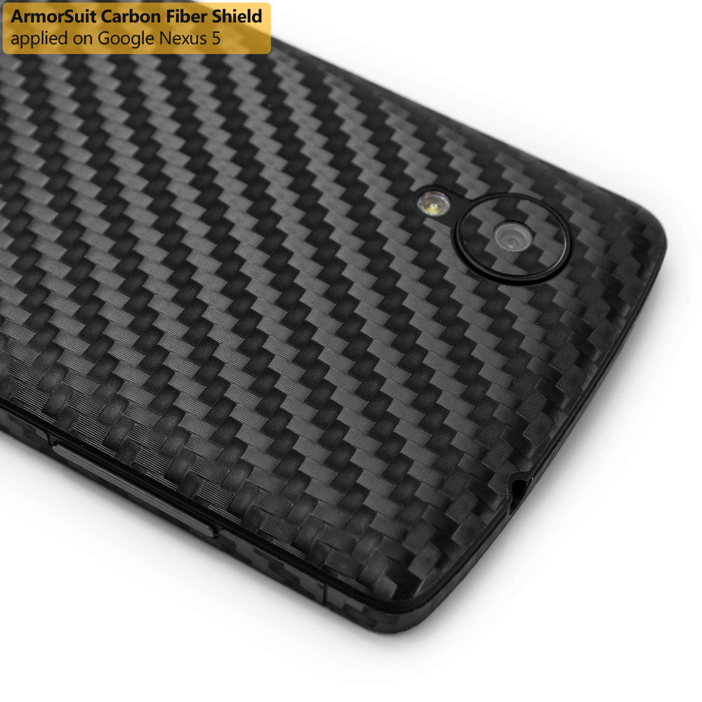 LG Nexus 5 Screen Protector + Black Carbon Fiber Film Protector