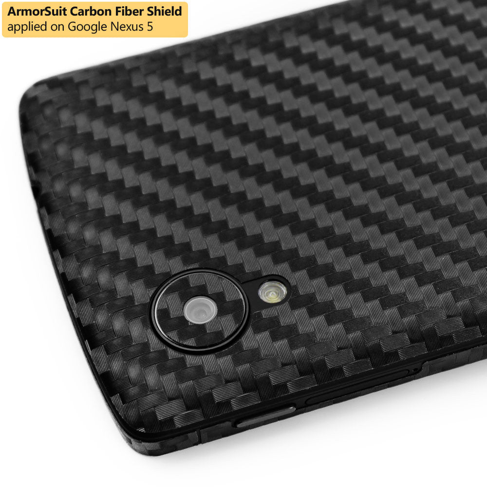 LG Nexus 5 Screen Protector + Black Carbon Fiber Film Protector