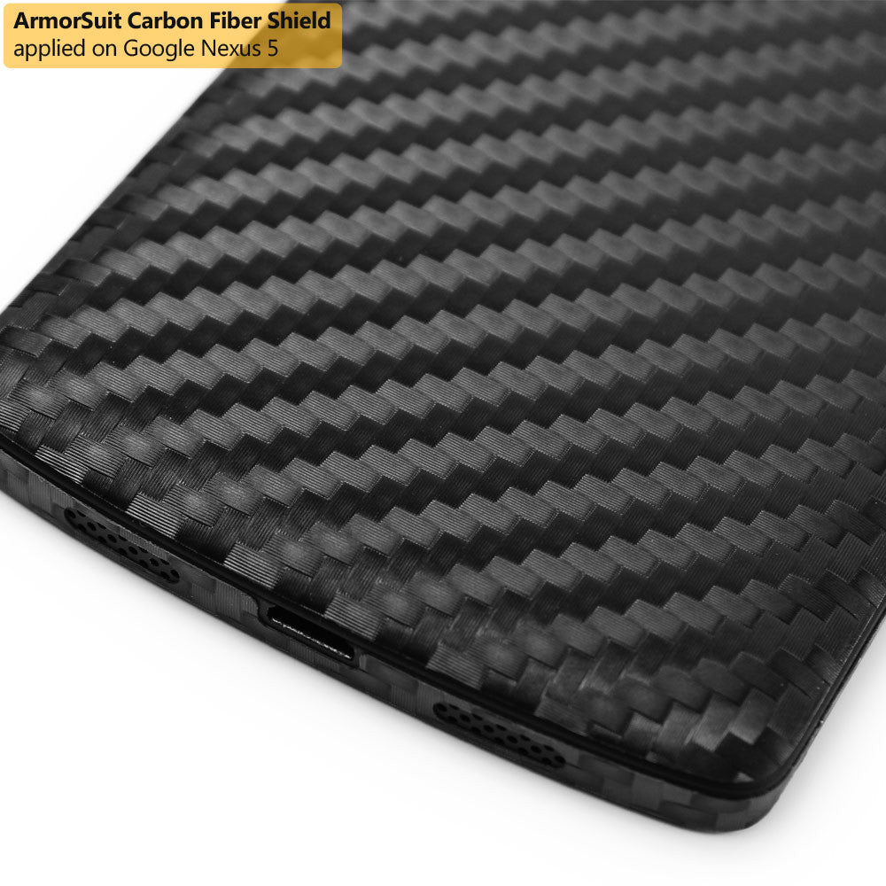 LG Nexus 5 Screen Protector + Black Carbon Fiber Film Protector