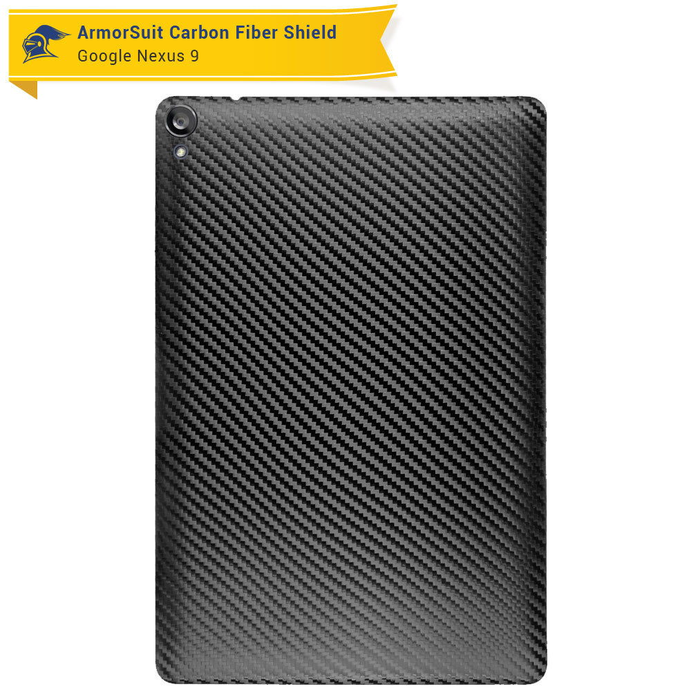 Google Nexus 9 Screen Protector + Black Carbon Fiber Skin