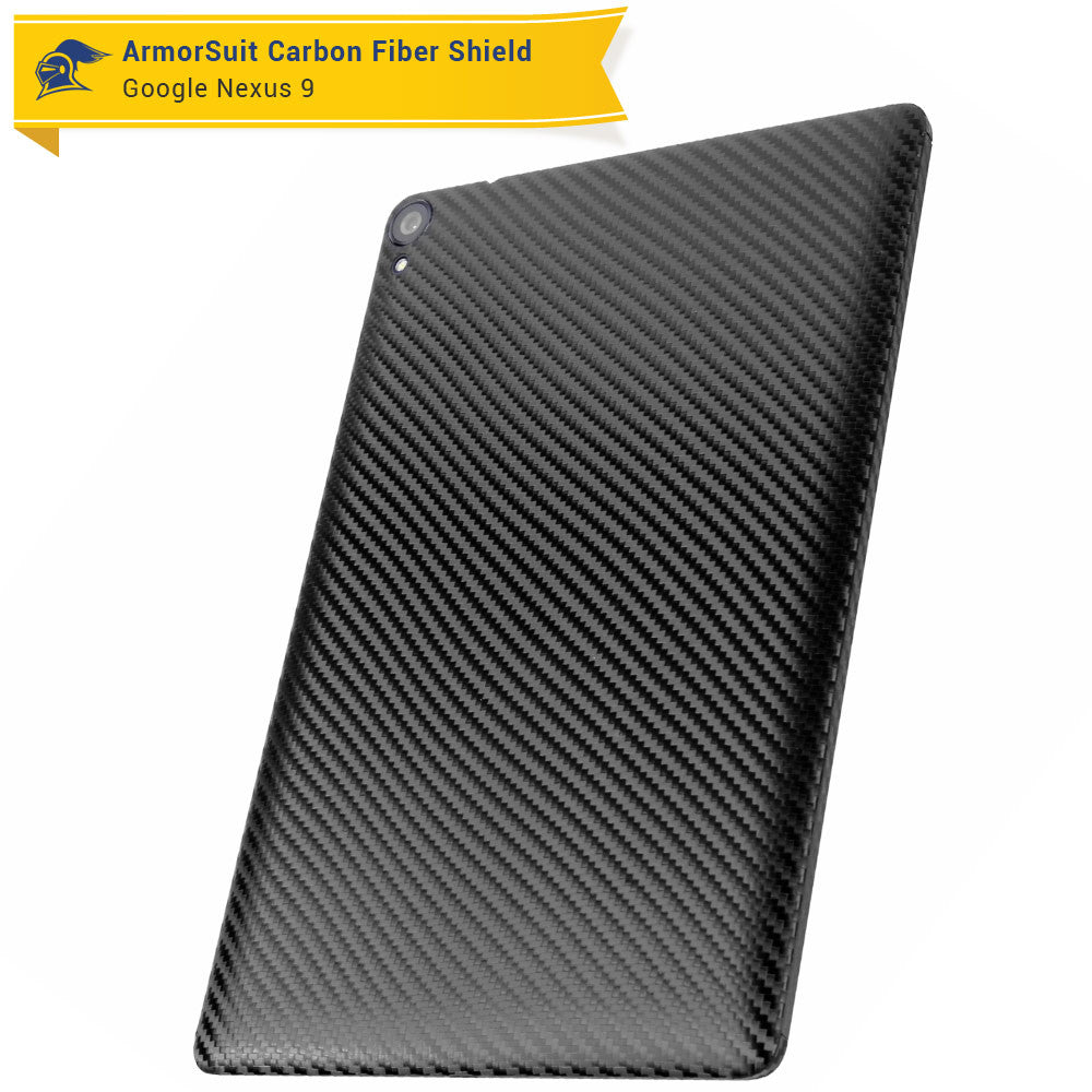 Google Nexus 9 Screen Protector + Black Carbon Fiber Skin