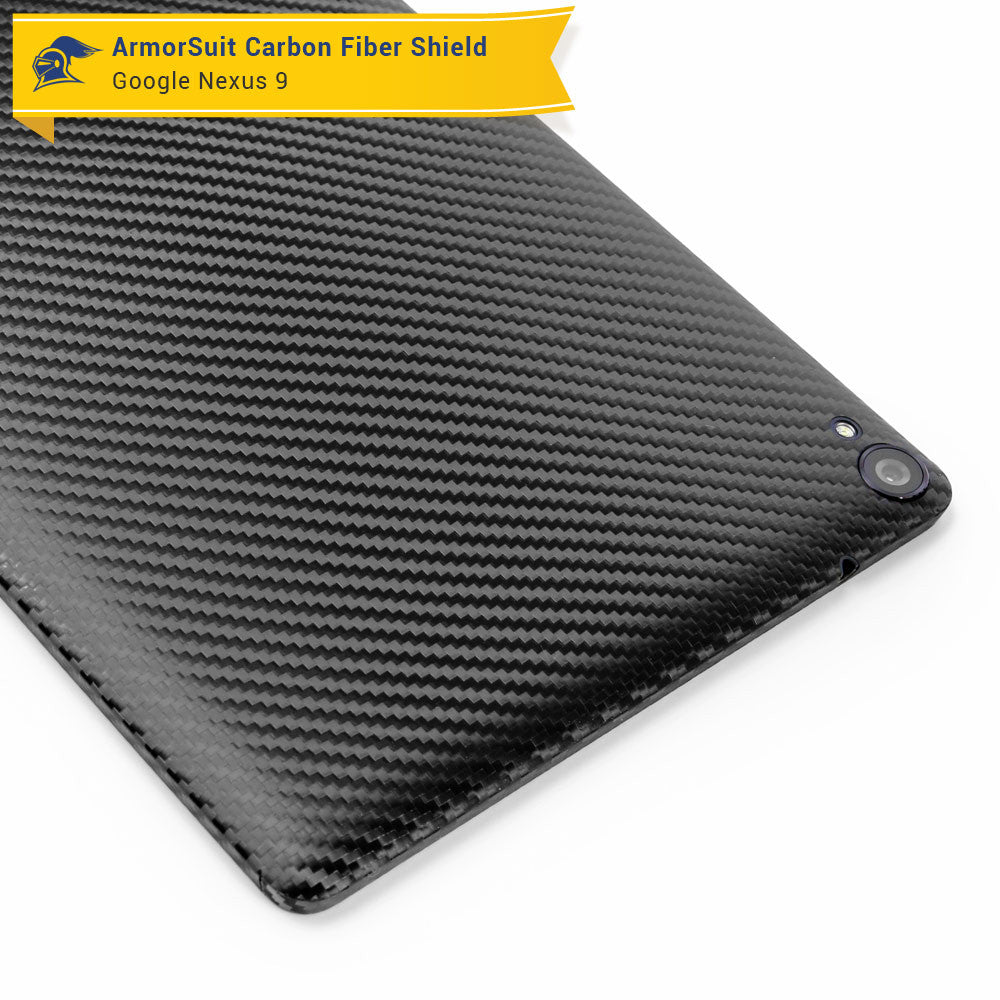 Google Nexus 9 Screen Protector + Black Carbon Fiber Skin