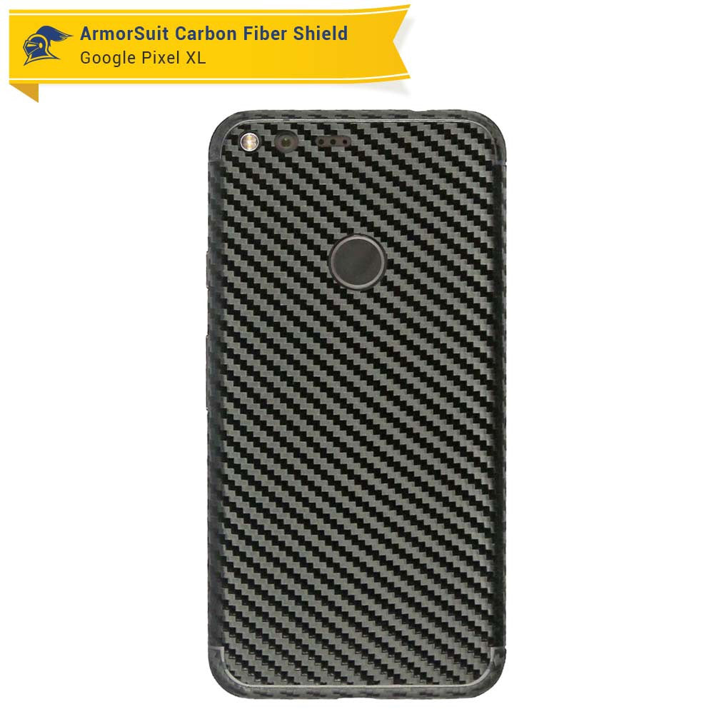 Google Pixel XL Screen Protector + Black Carbon Fiber Skin