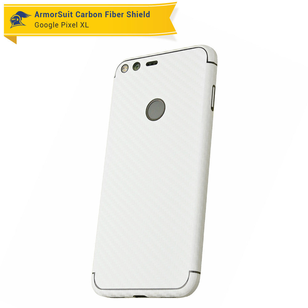 Google Pixel XL Screen Protector + White Carbon Fiber Skin