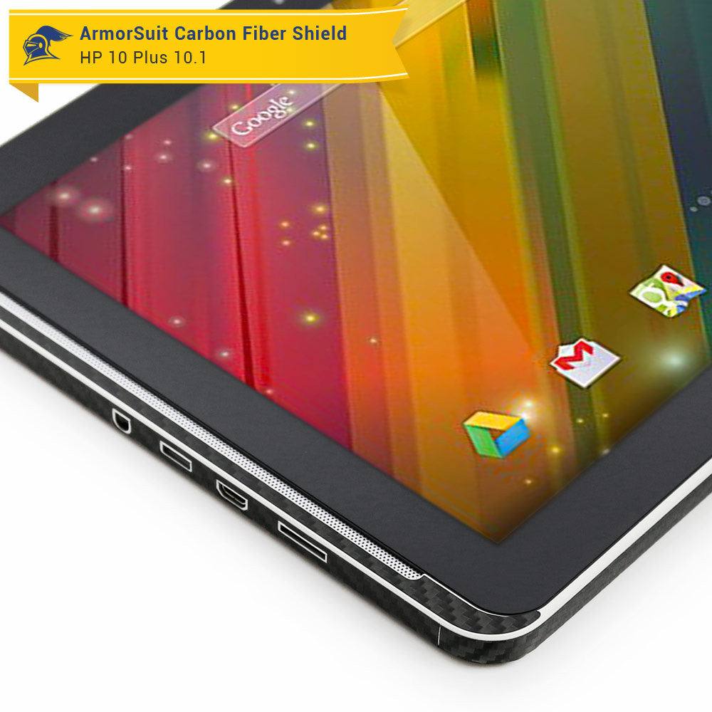 HP 10 Plus 10.1 Screen Protector + Black Carbon Fiber