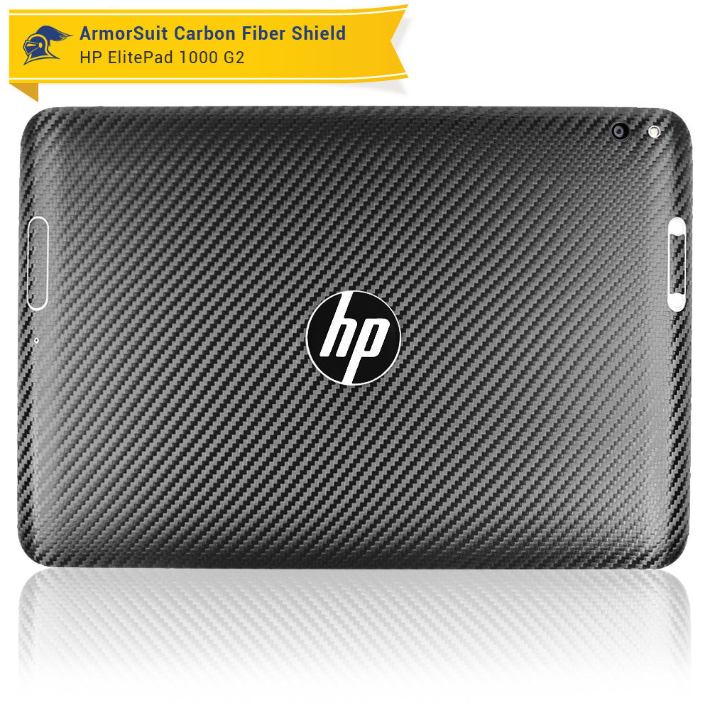 HP ElitePad 1000 G2 Screen Protector + Black Carbon Fiber Skin