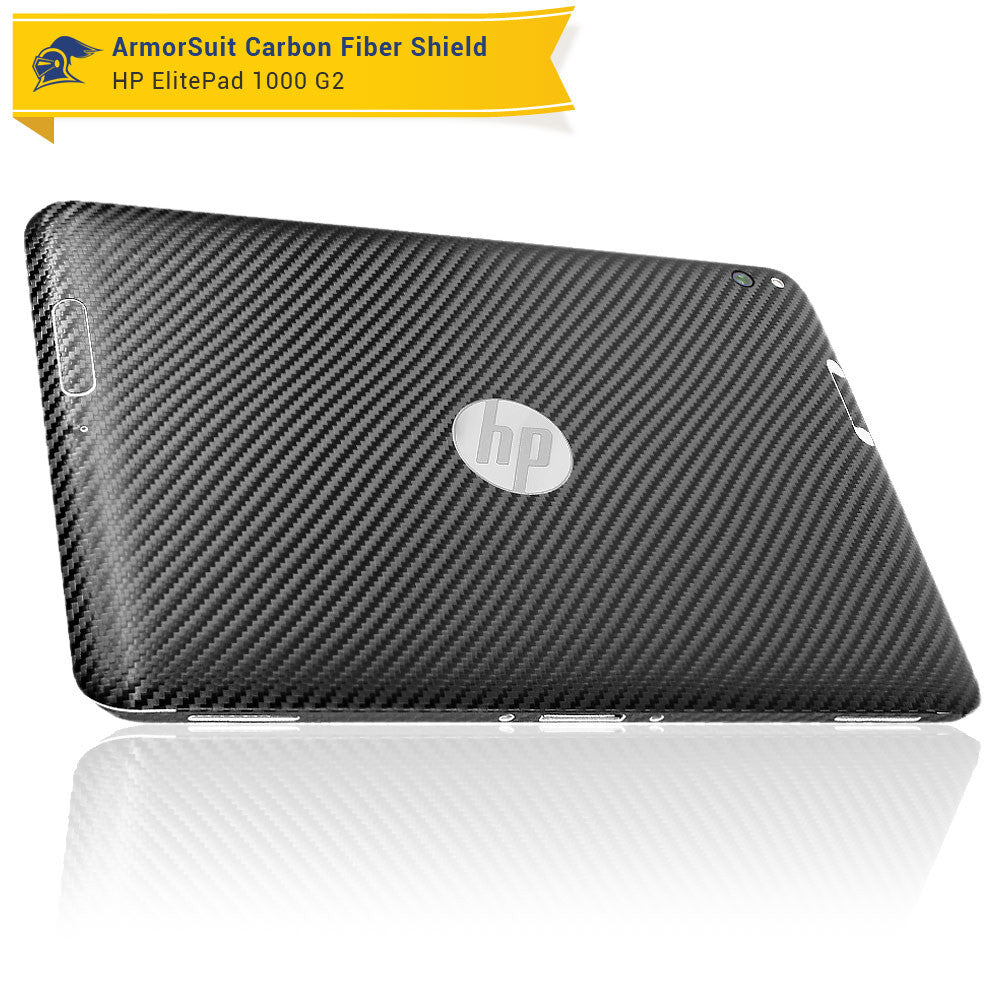 HP ElitePad 1000 G2 Screen Protector + Black Carbon Fiber Skin