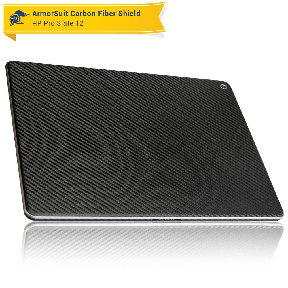 HP Pro Slate 12 Screen Protector + Black Carbon Fiber Skin