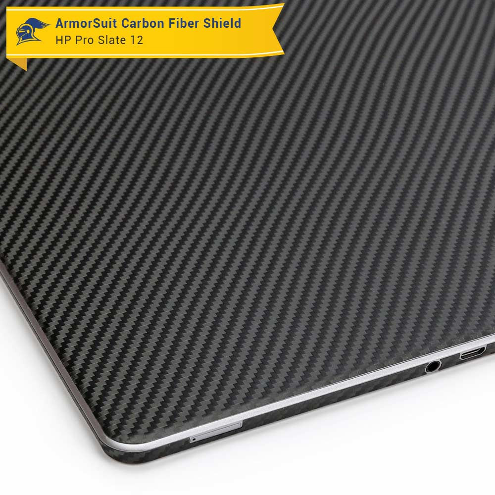 HP Pro Slate 12 Screen Protector + Black Carbon Fiber Skin