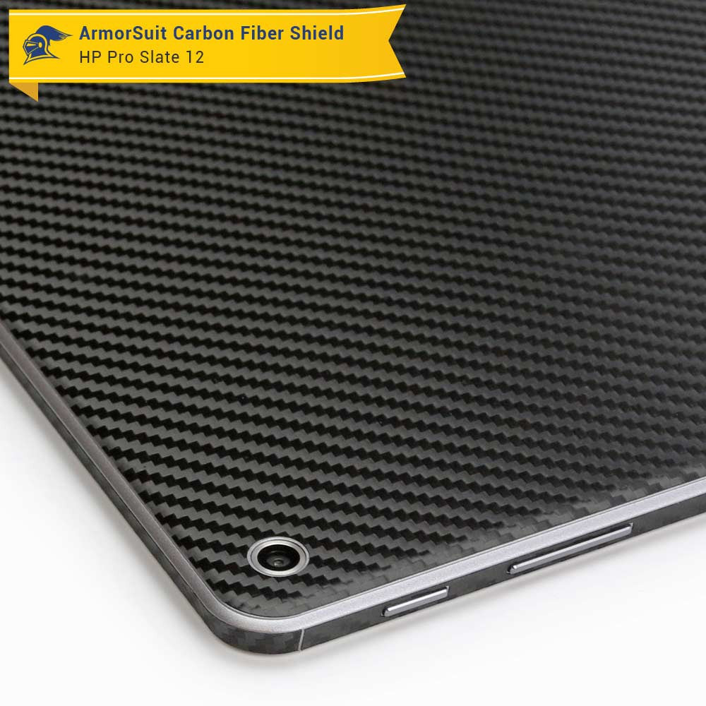 HP Pro Slate 12 Screen Protector + Black Carbon Fiber Skin
