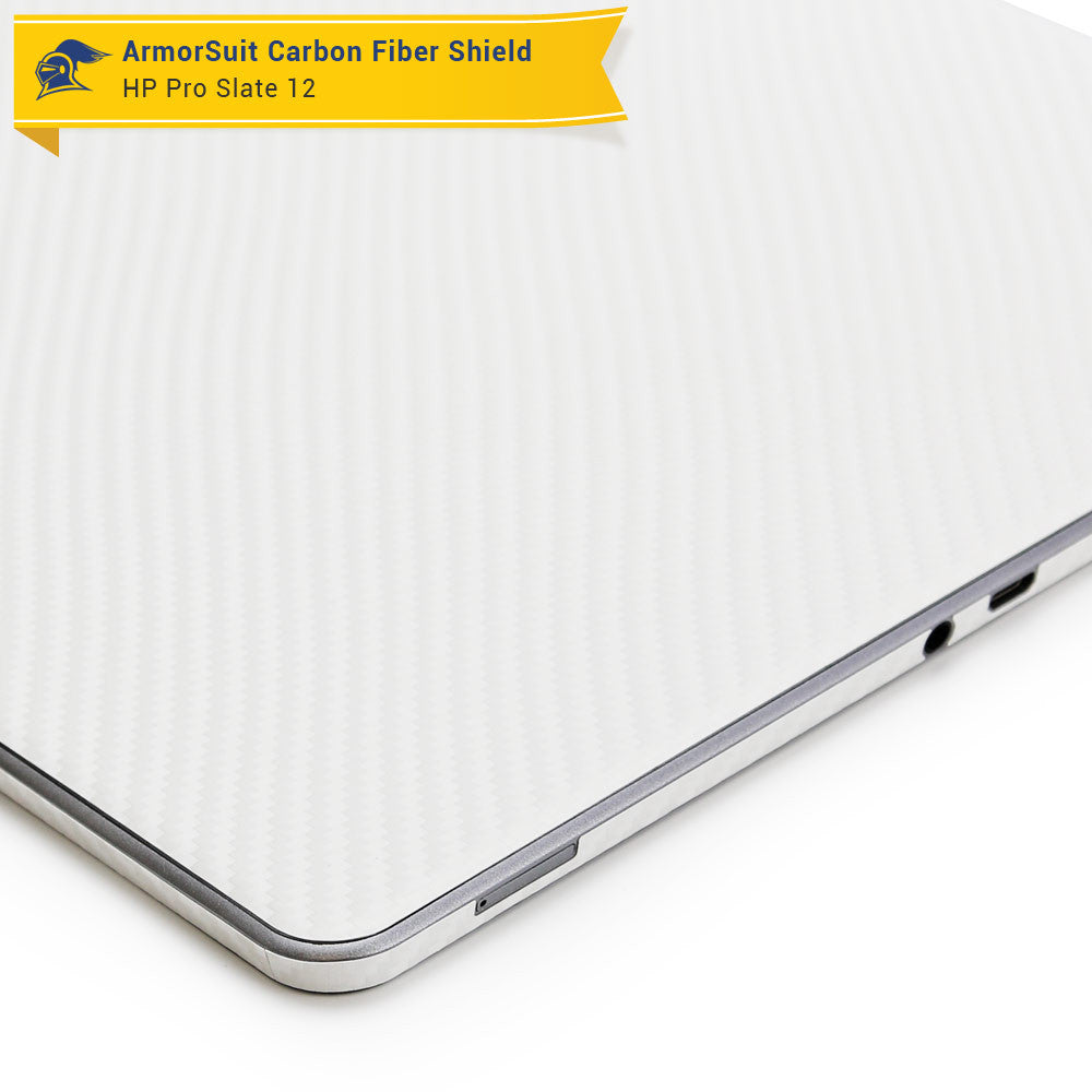 HP Pro Slate 12 Screen Protector + White Carbon Fiber Skin