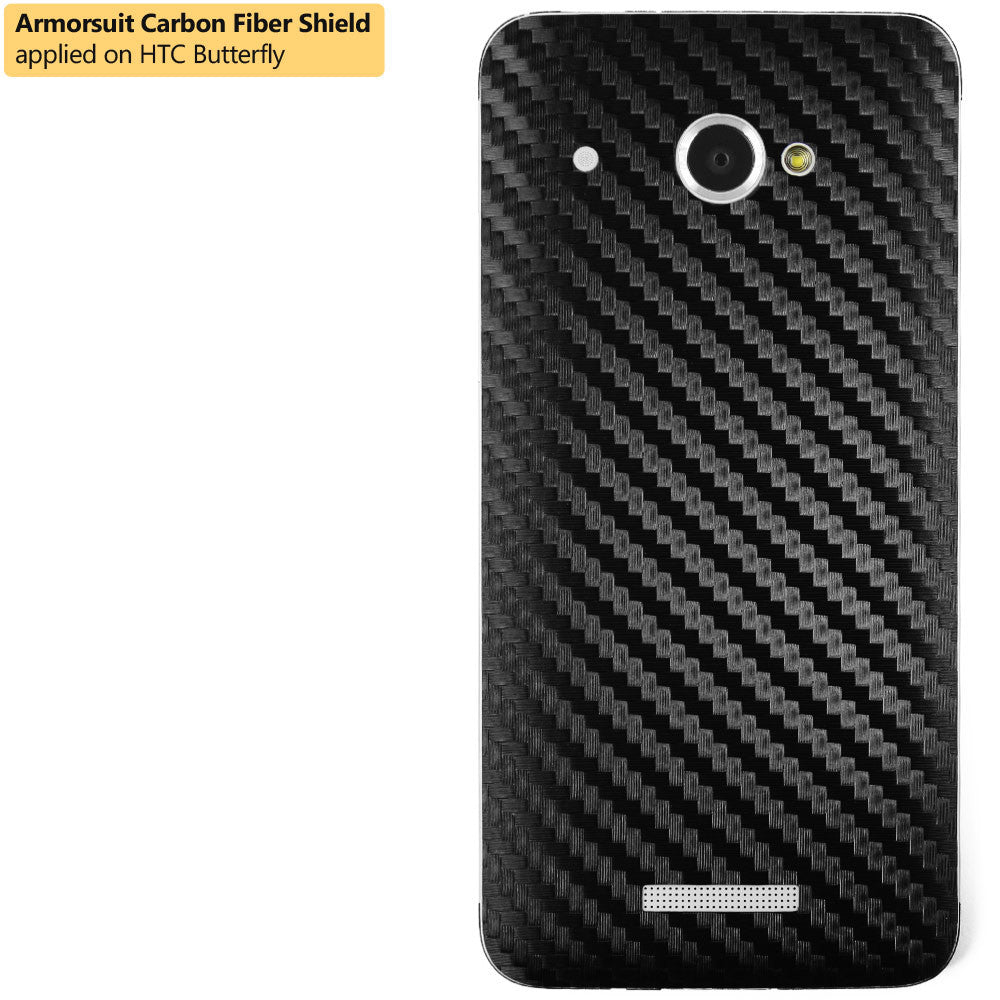 HTC Butterfly Screen Protector + Black Carbon Fiber Film Protector