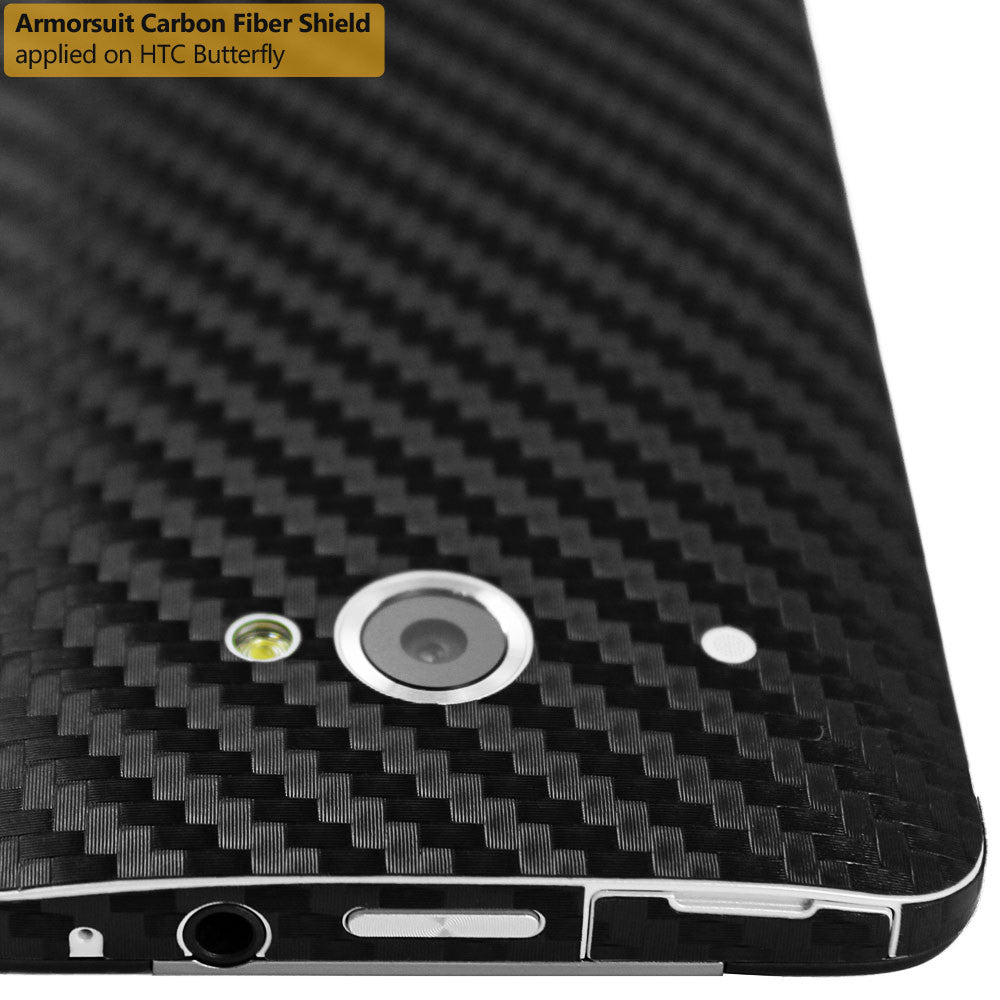 HTC Butterfly Screen Protector + Black Carbon Fiber Film Protector