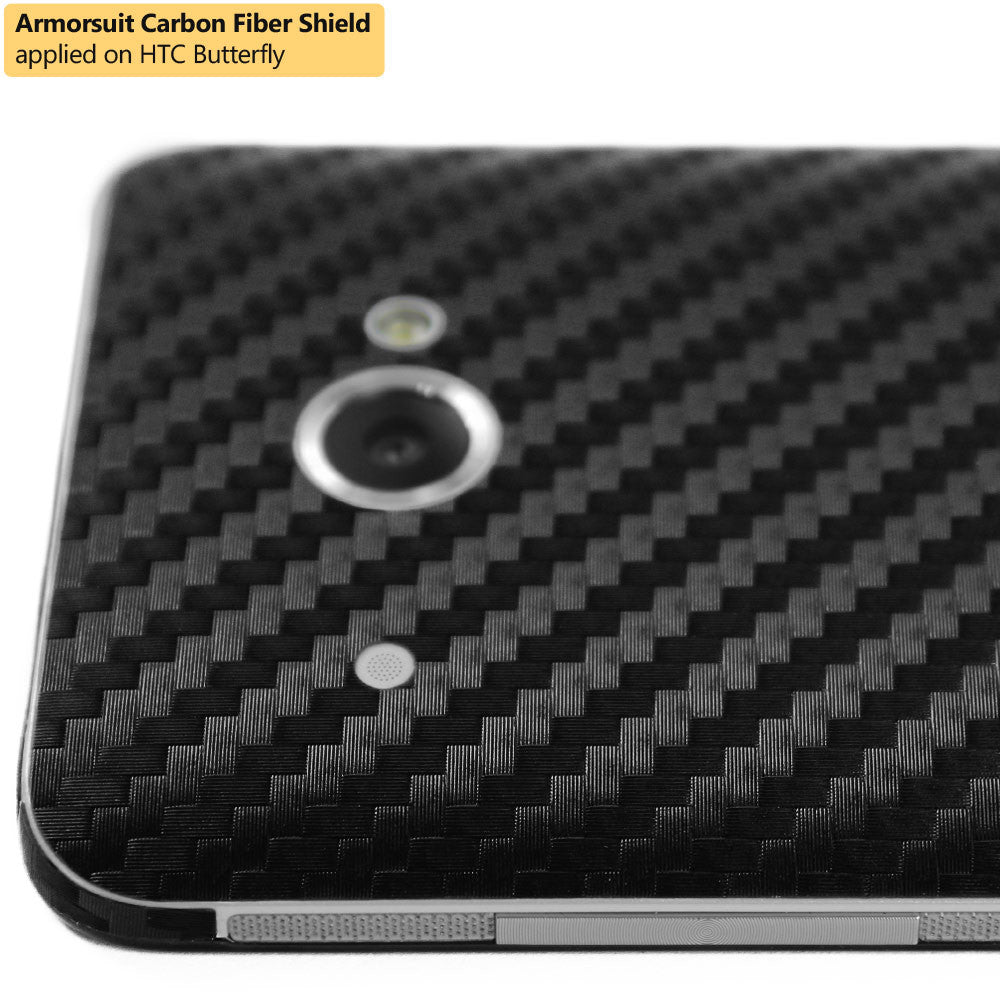 HTC Butterfly Screen Protector + Black Carbon Fiber Film Protector
