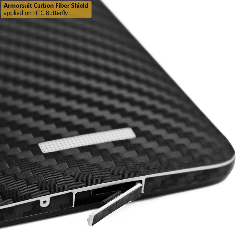 HTC Butterfly Screen Protector + Black Carbon Fiber Film Protector