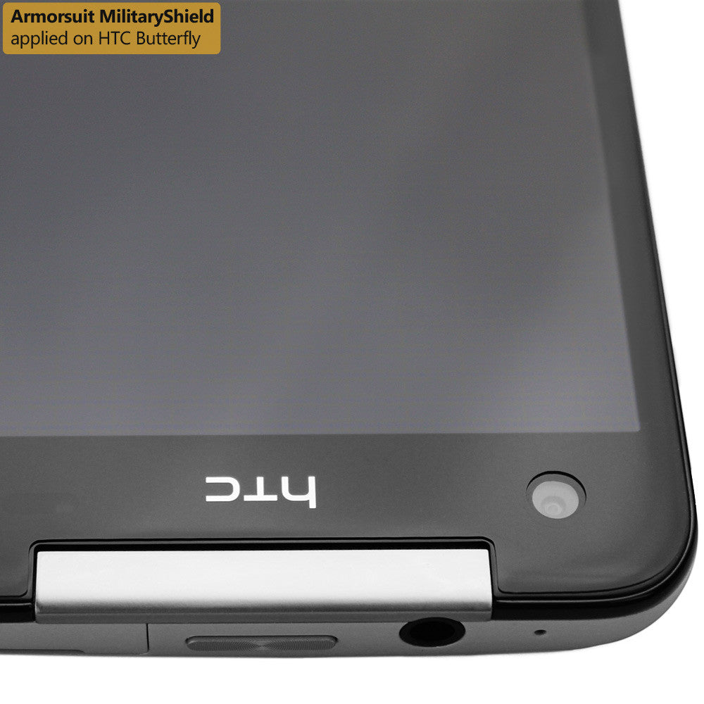 HTC Butterfly Screen Protector + White Carbon Fiber Film Protector