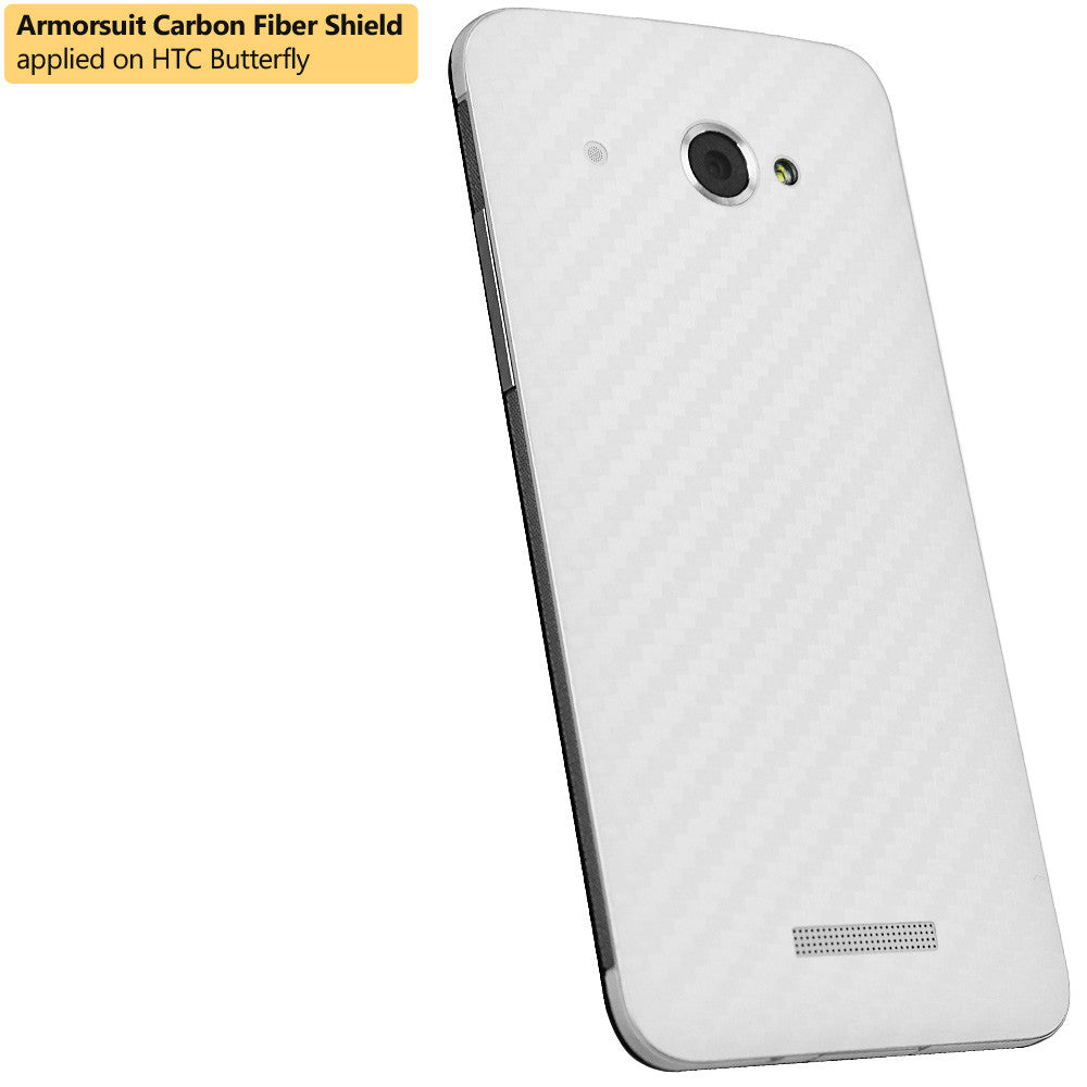 HTC Butterfly Screen Protector + White Carbon Fiber Film Protector