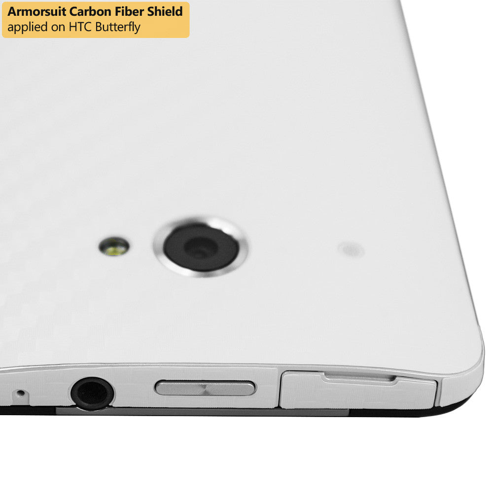 HTC Butterfly Screen Protector + White Carbon Fiber Film Protector