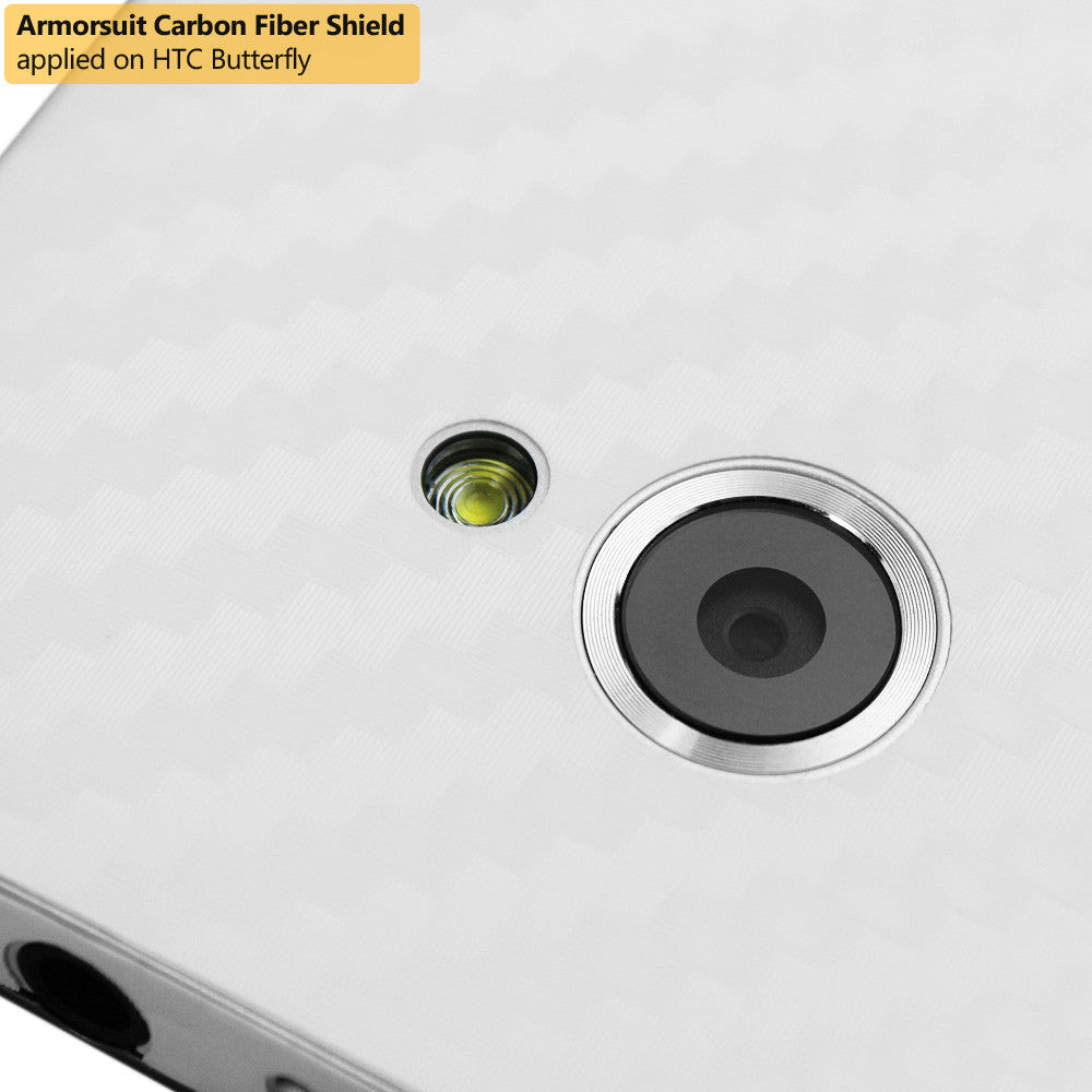 HTC Butterfly Screen Protector + White Carbon Fiber Film Protector