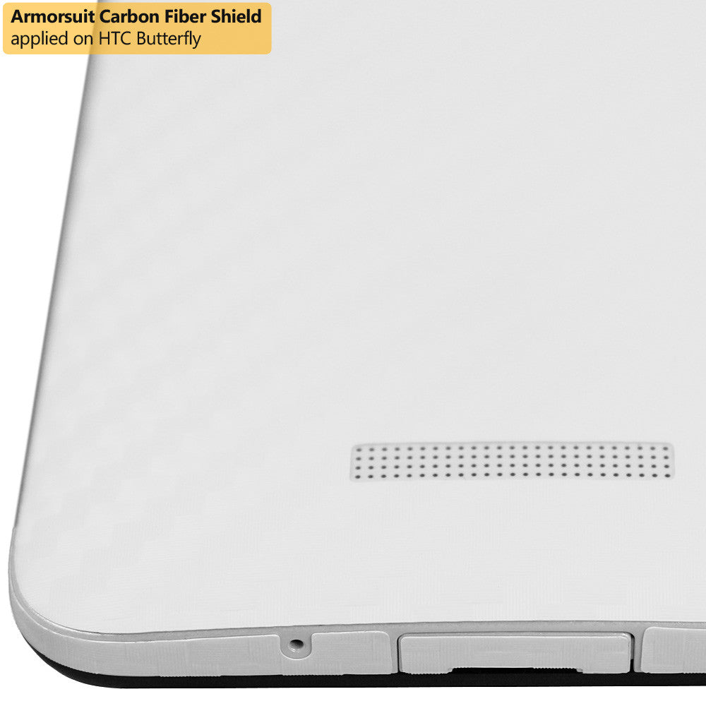 HTC Butterfly Screen Protector + White Carbon Fiber Film Protector