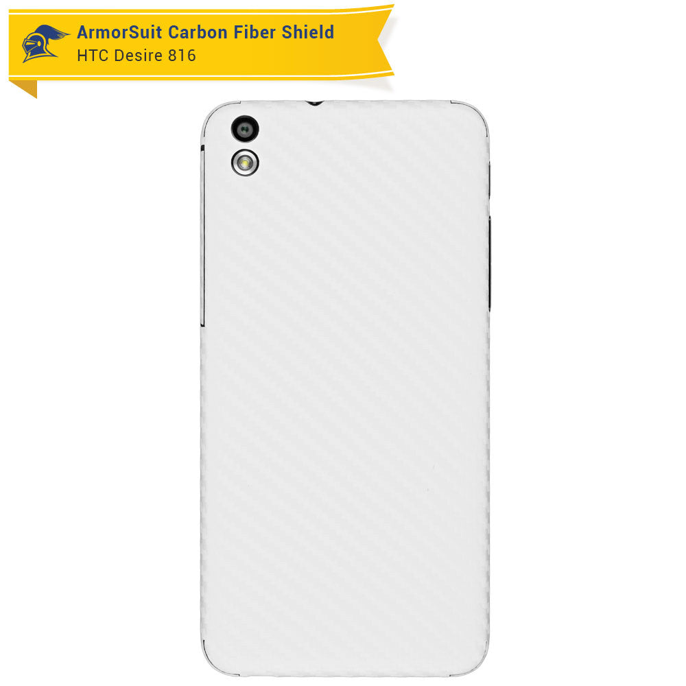 HTC Desire 816 Screen Protector + White Carbon Fiber Skin