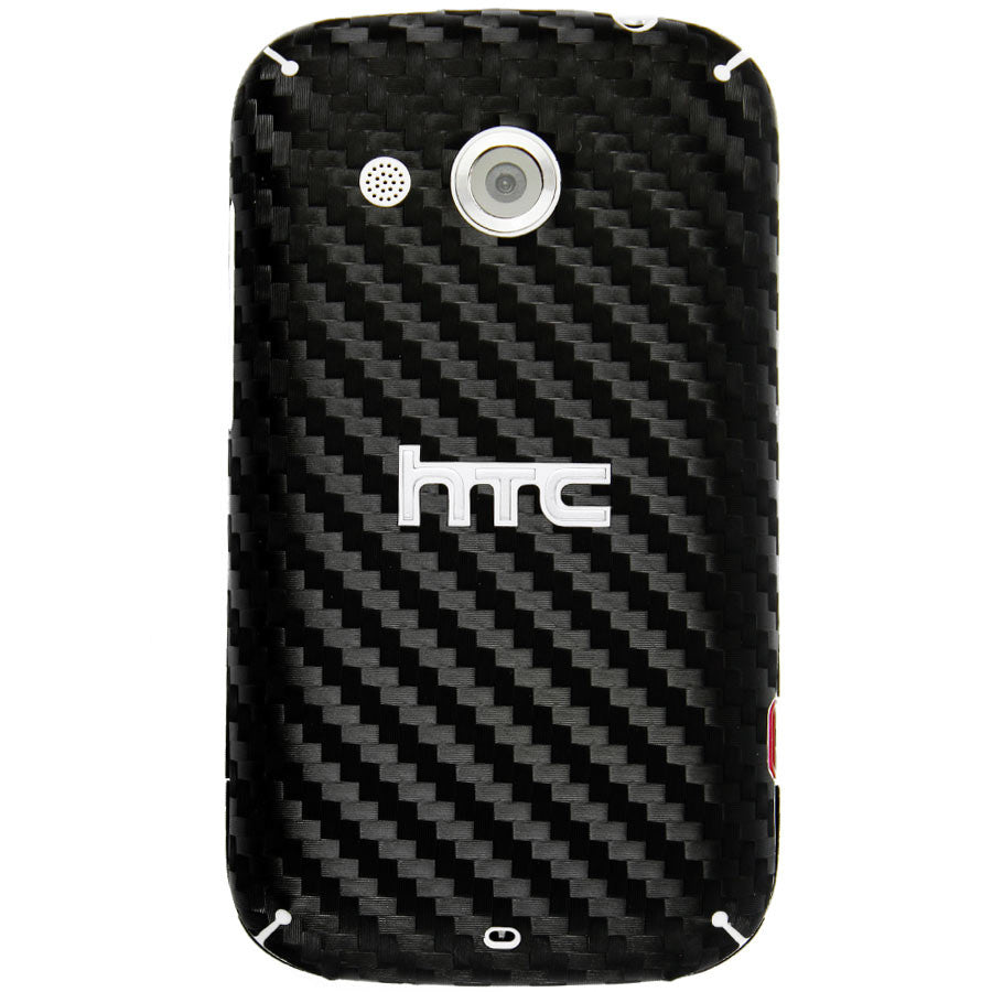 HTC Desire C Screen Protector + Black Carbon Fiber Skin Protector