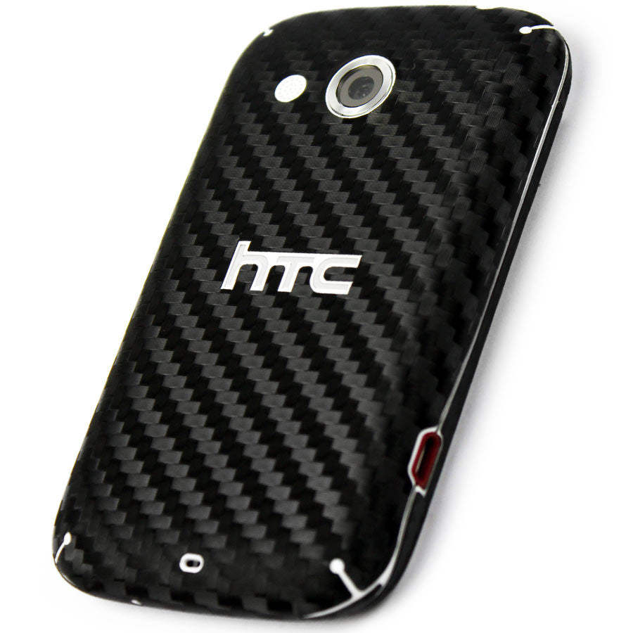 HTC Desire C Screen Protector + Black Carbon Fiber Skin Protector