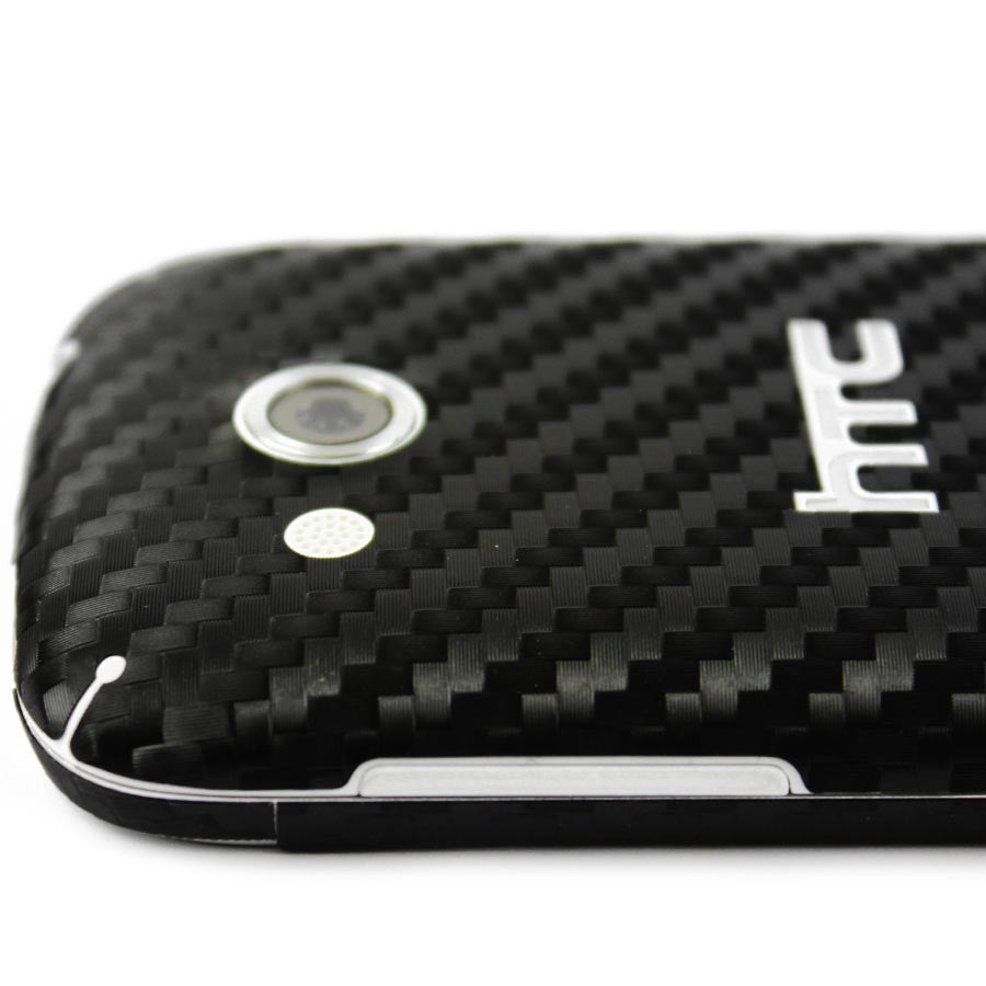 HTC Desire C Screen Protector + Black Carbon Fiber Skin Protector