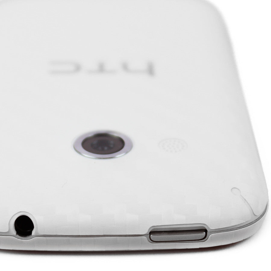 HTC Desire C Screen Protector + White Carbon Fiber Skin Protector