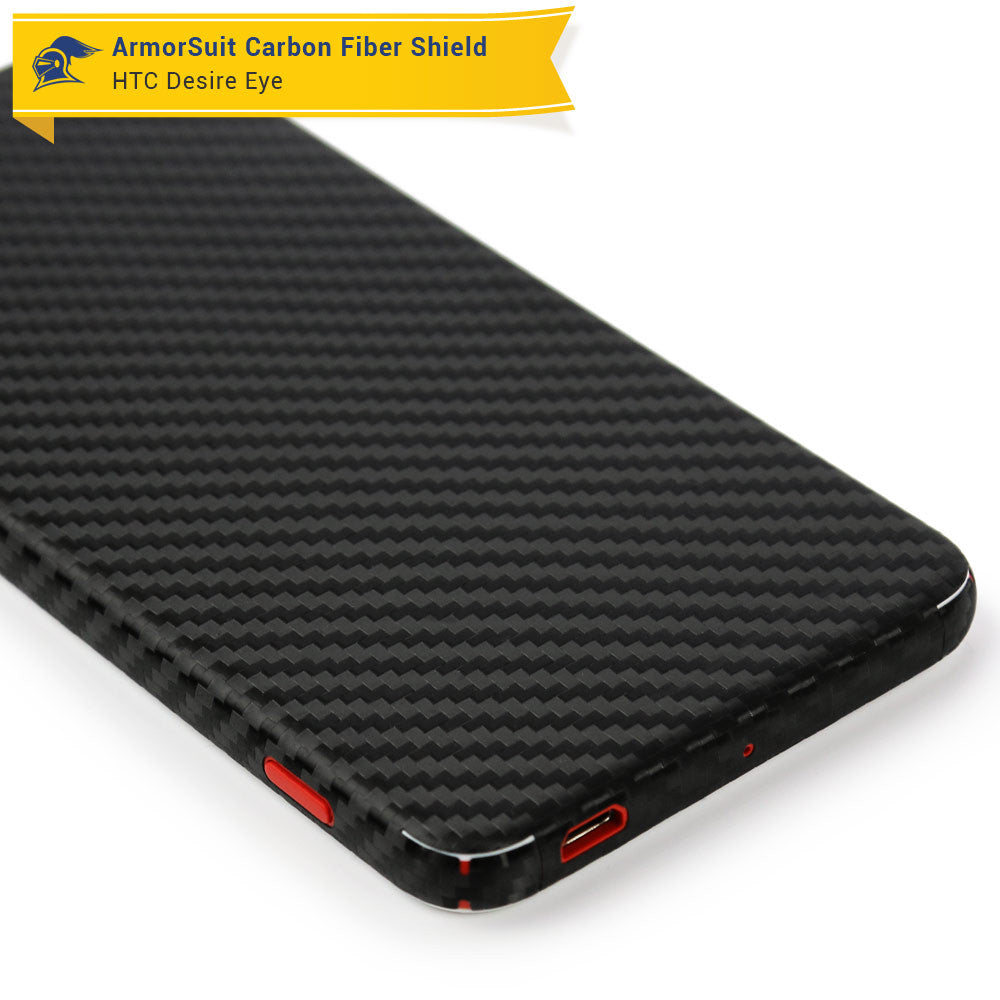 HTC Desire Eye Screen Protector + Black Carbon Fiber Skin