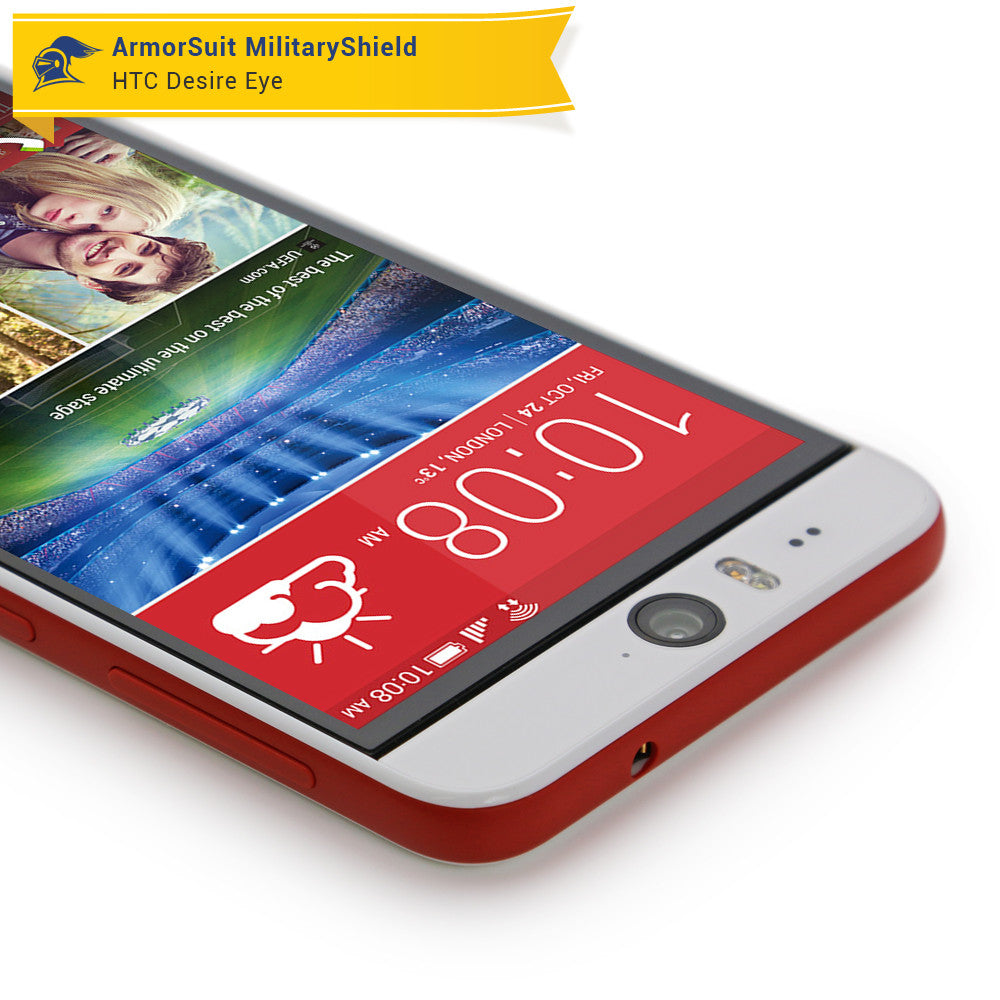 HTC Desire Eye Screen Protector + White Carbon Fiber Skin