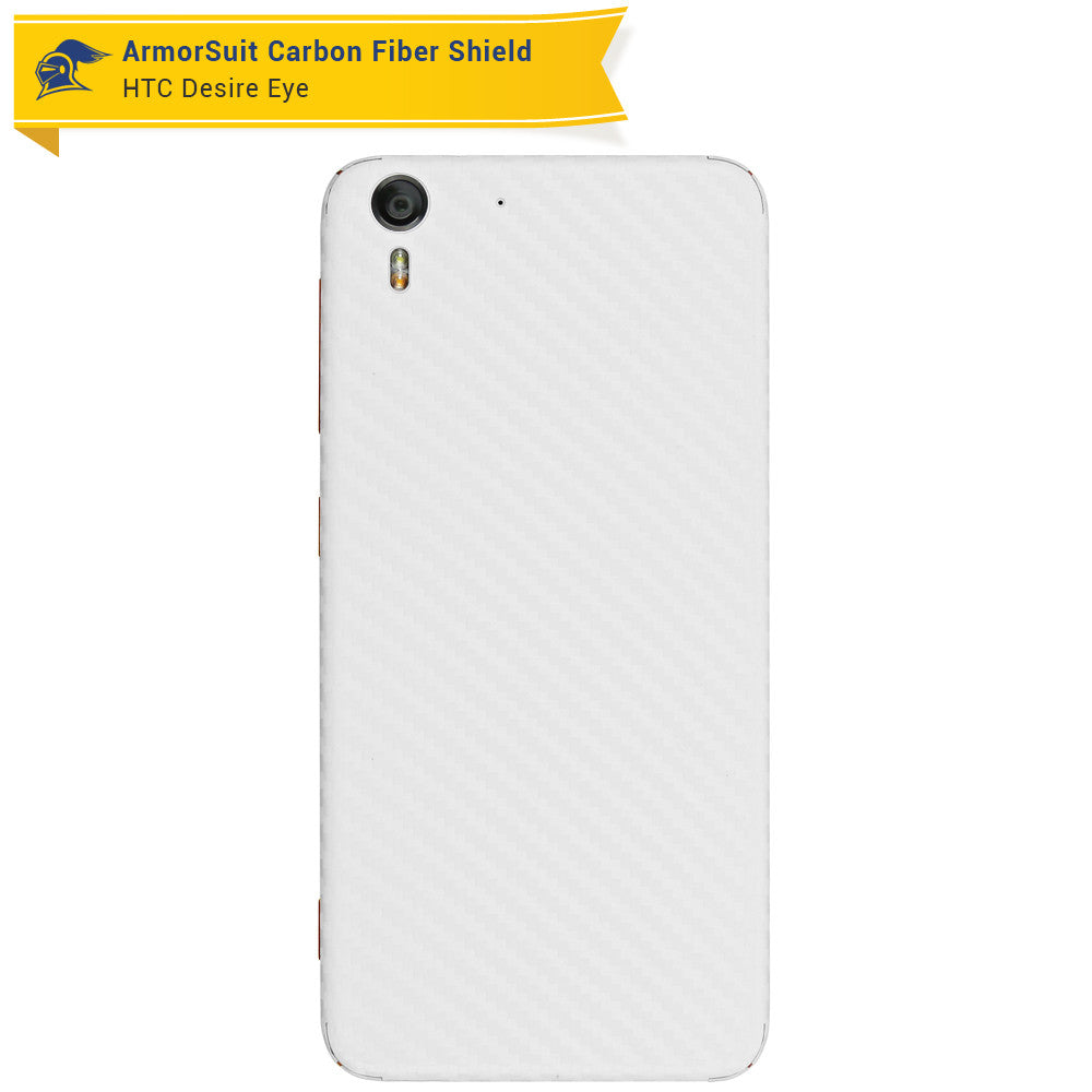 HTC Desire Eye Screen Protector + White Carbon Fiber Skin