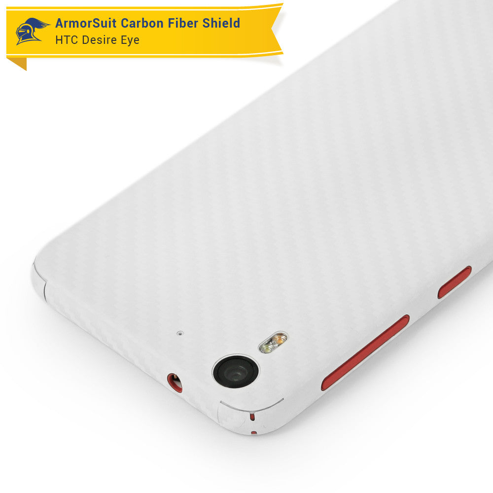 HTC Desire Eye Screen Protector + White Carbon Fiber Skin