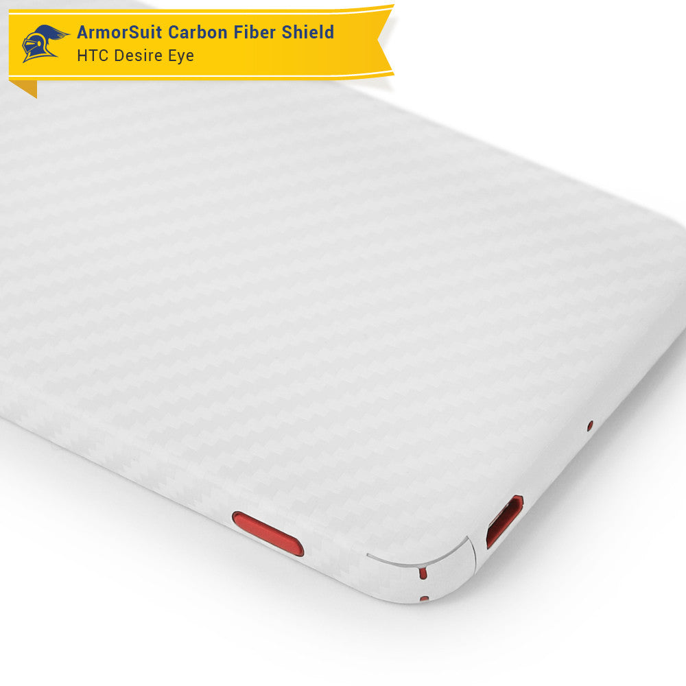 HTC Desire Eye Screen Protector + White Carbon Fiber Skin