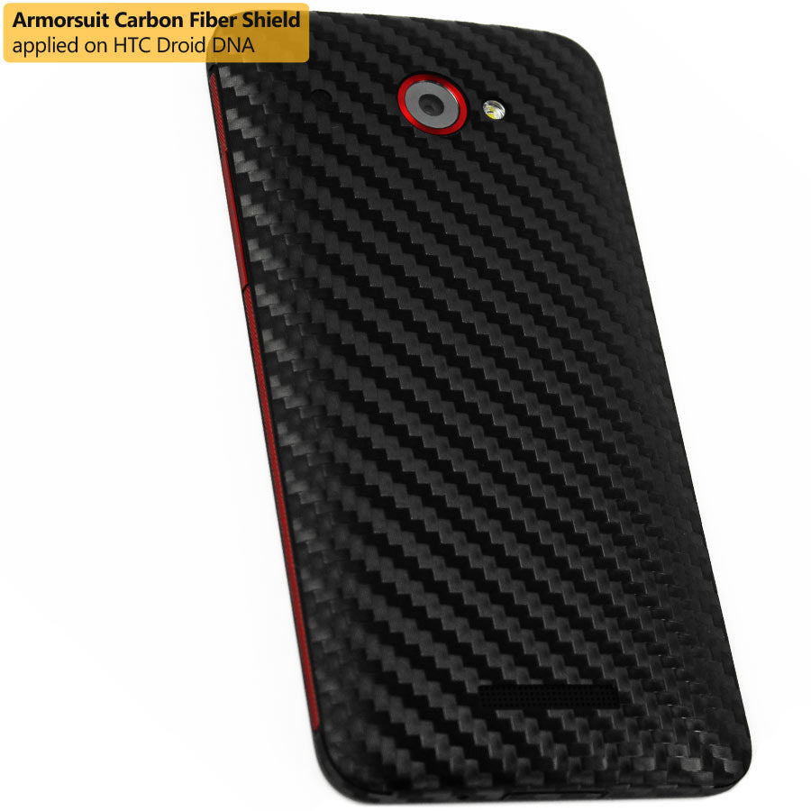 HTC Droid DNA Screen Protector + Black Carbon Fiber Film Protector