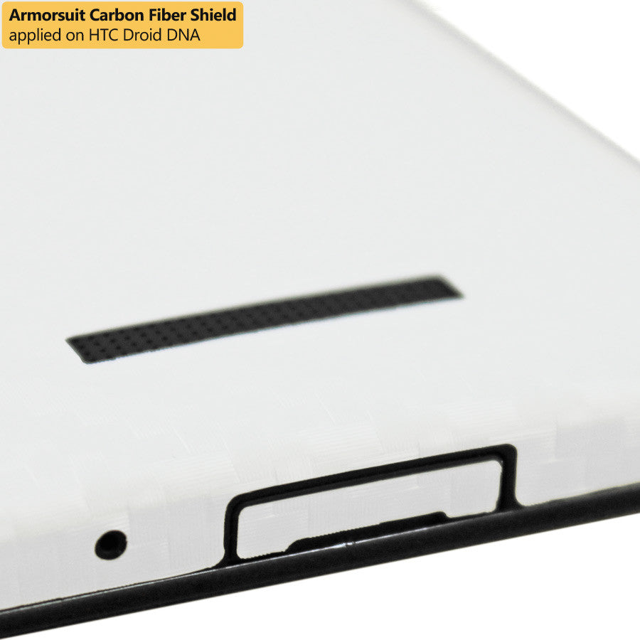 HTC Droid DNA Screen Protector + White Carbon Fiber Film Protector