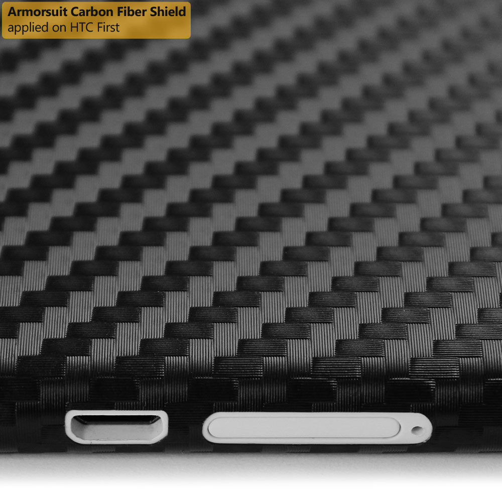 HTC First Screen Protector + Black Carbon Fiber Film Protector