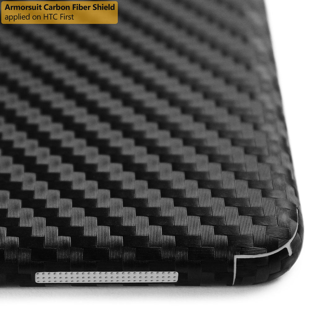 HTC First Screen Protector + Black Carbon Fiber Film Protector