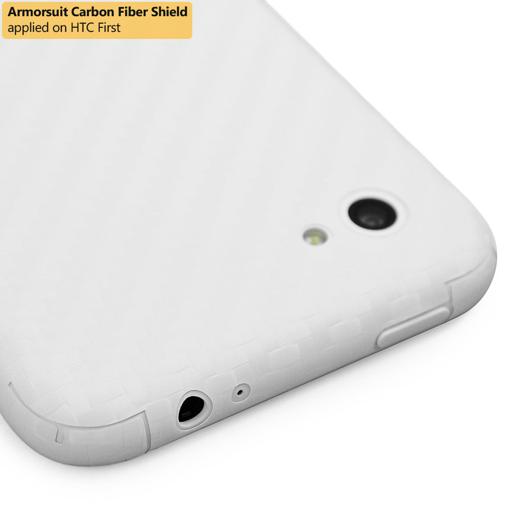 HTC First Screen Protector + White Carbon Fiber Film Protector