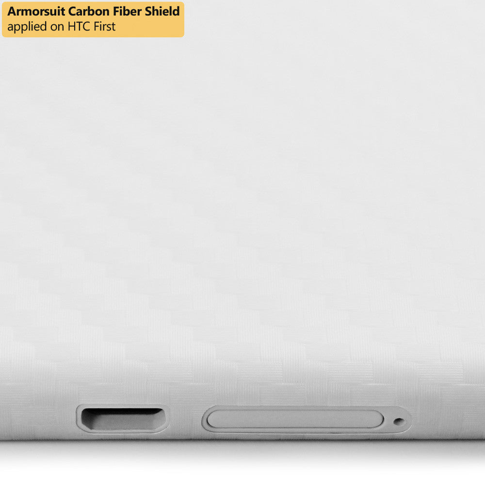 HTC First Screen Protector + White Carbon Fiber Film Protector