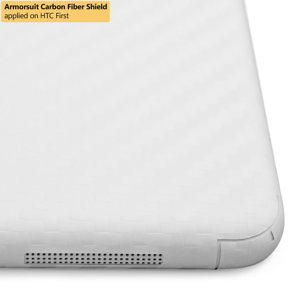 HTC First Screen Protector + White Carbon Fiber Film Protector