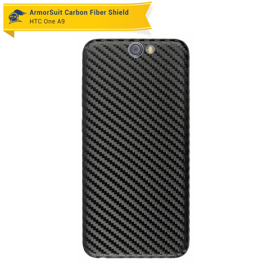 HTC One A9 Screen Protector + Black Carbon Fiber Film Protector