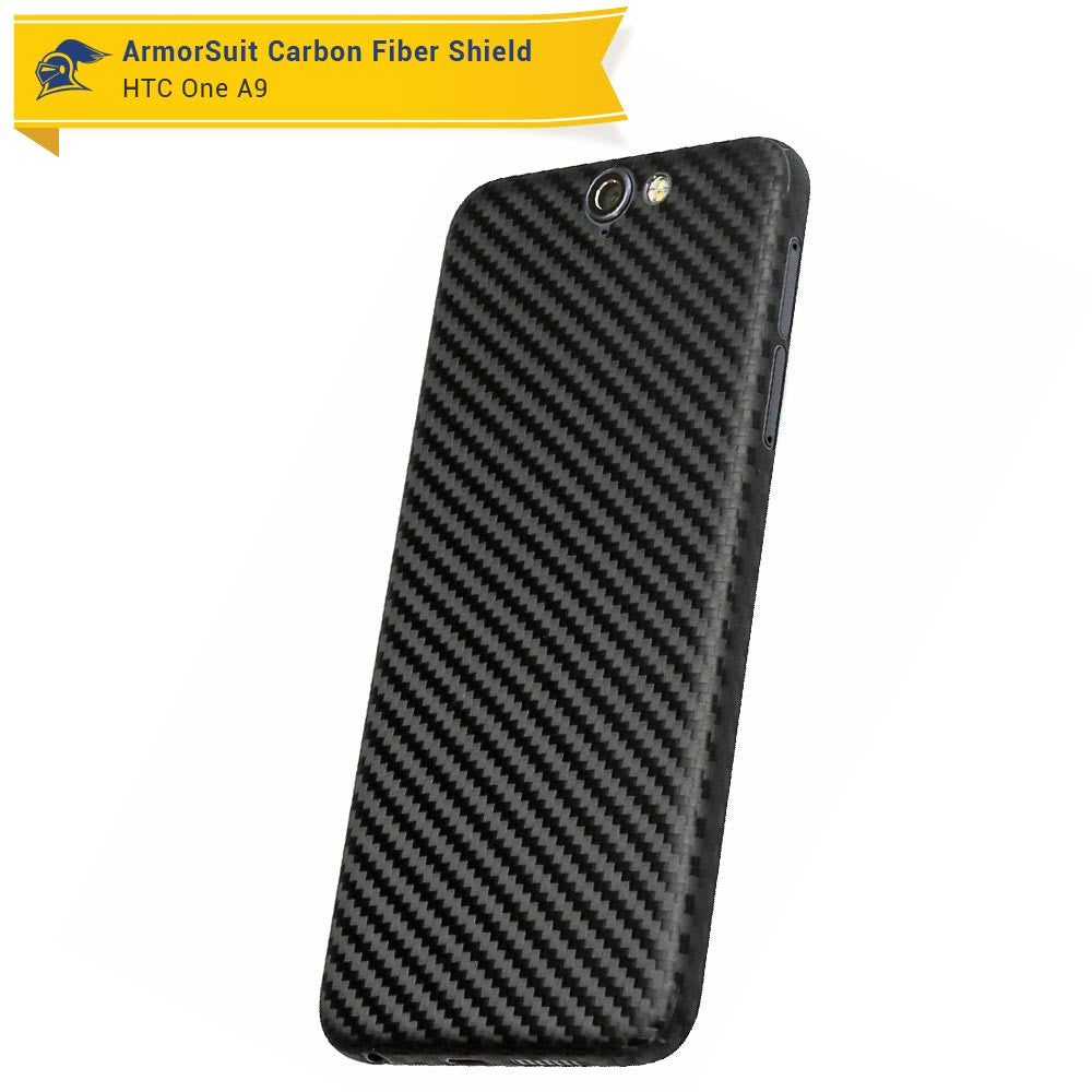 HTC One A9 Screen Protector + Black Carbon Fiber Film Protector