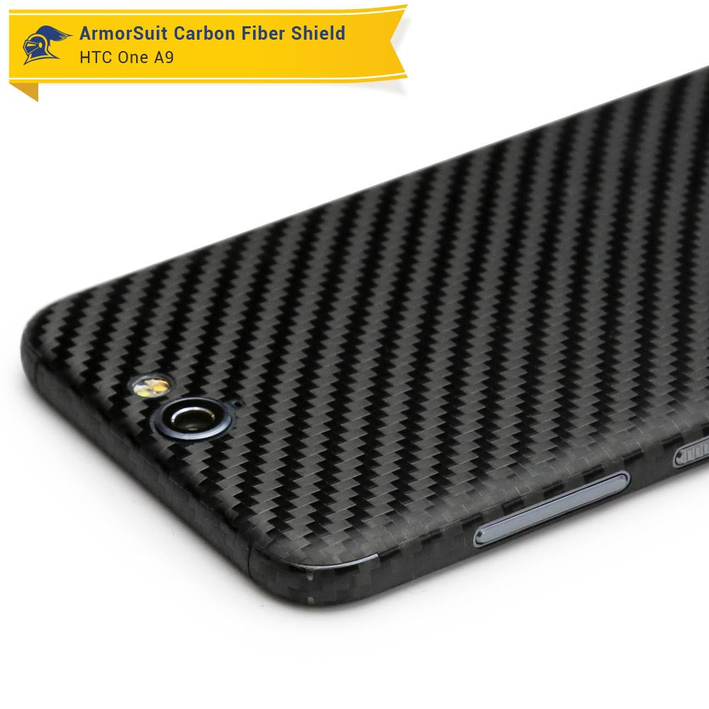HTC One A9 Screen Protector + Black Carbon Fiber Film Protector