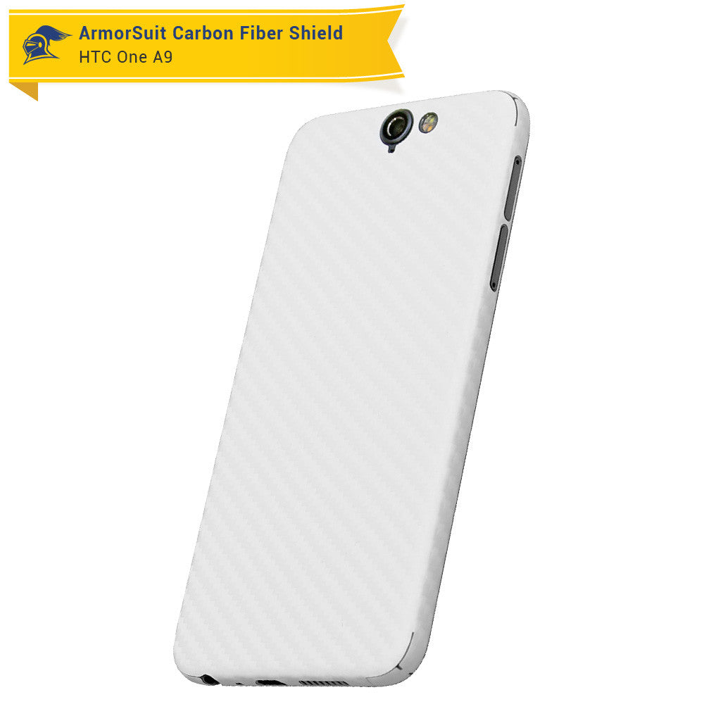 HTC One A9 Screen Protector + White Carbon Fiber Film Protector