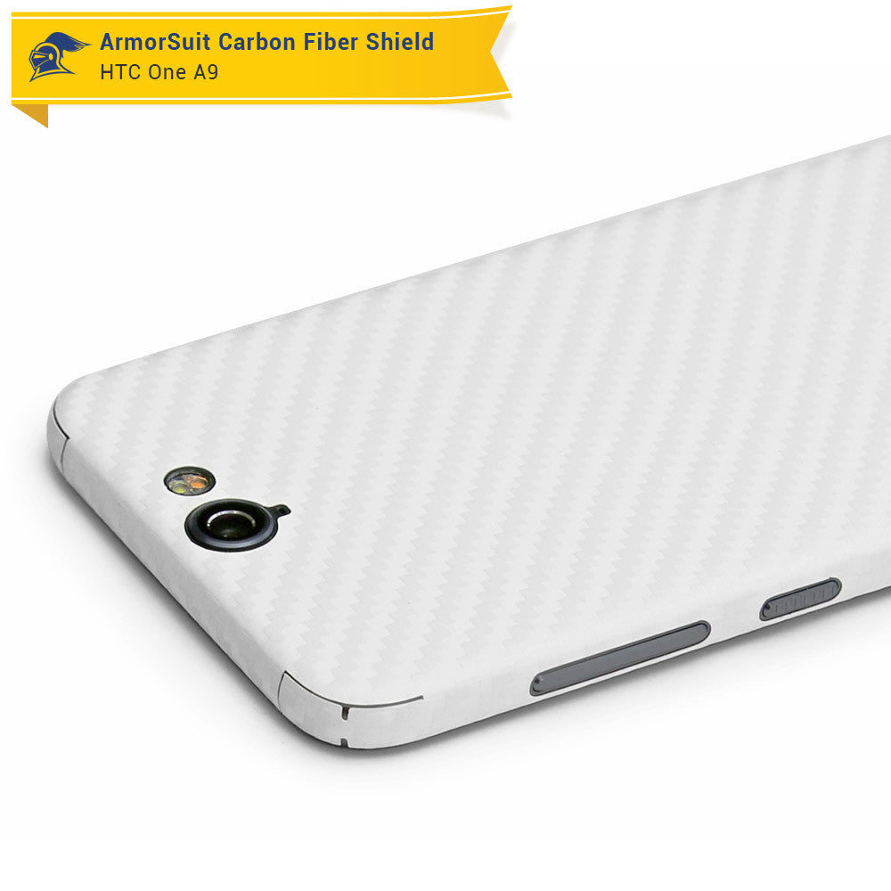 HTC One A9 Screen Protector + White Carbon Fiber Film Protector