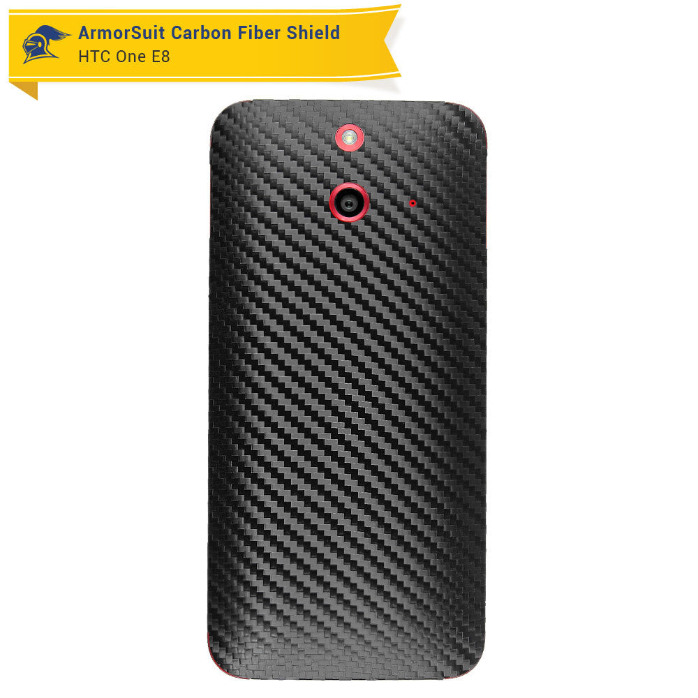 HTC One E8 Screen Protector + Black Carbon Fiber Film Protector