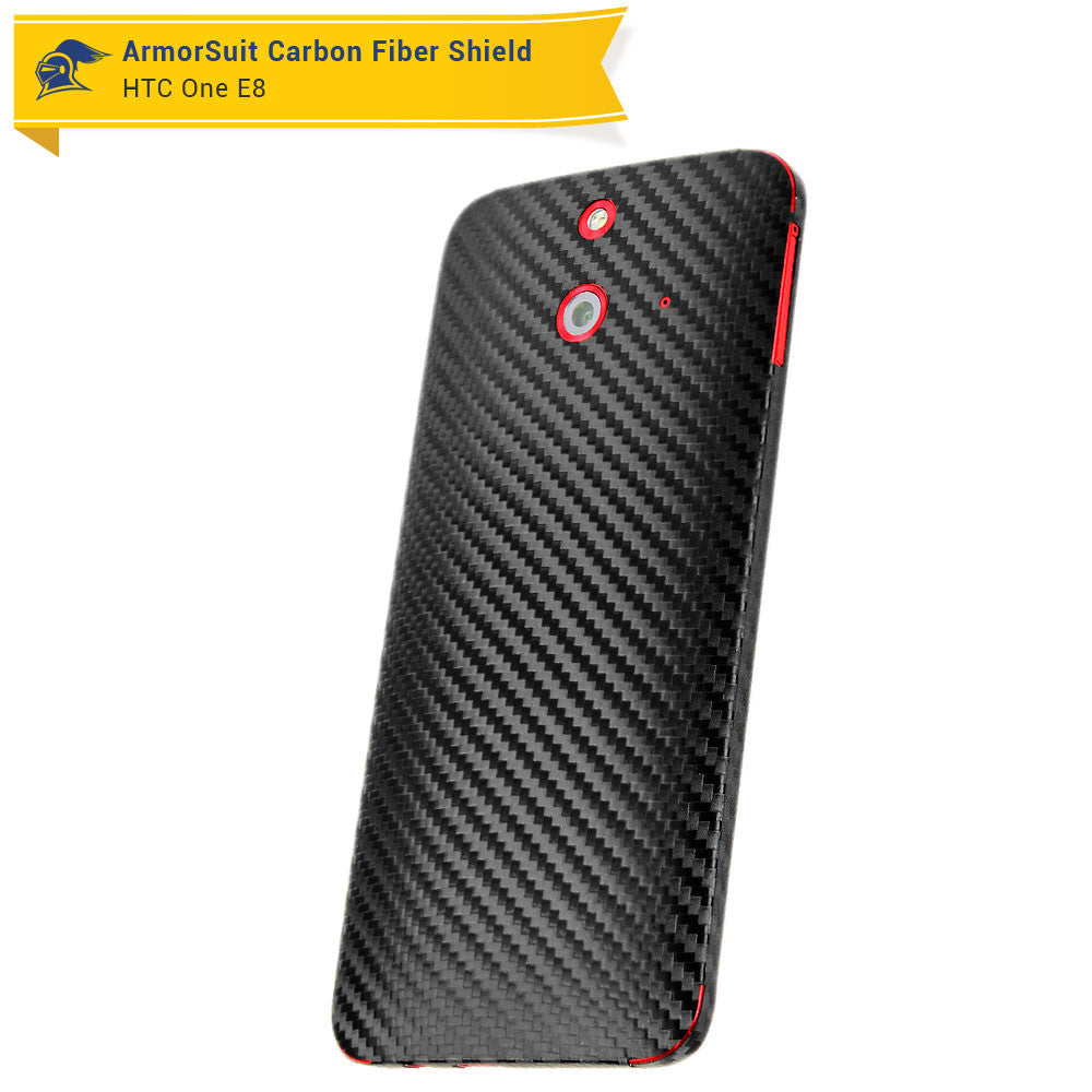 HTC One E8 Screen Protector + Black Carbon Fiber Film Protector